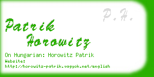 patrik horowitz business card